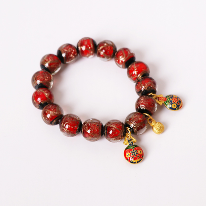 Gold Beast Fortune Glazed Bracelet Colorful Accessory