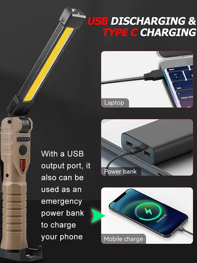 Double-sided strong magnetic work light