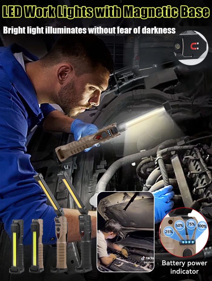 Double-sided strong magnetic work light