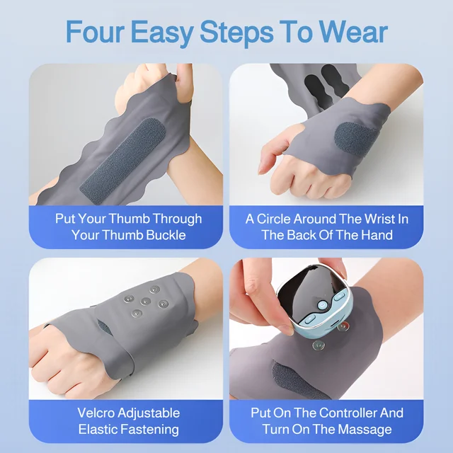 Intelligent adjustable hand wrist massage instrument wrist hot compress tendon sheath full wrist ele